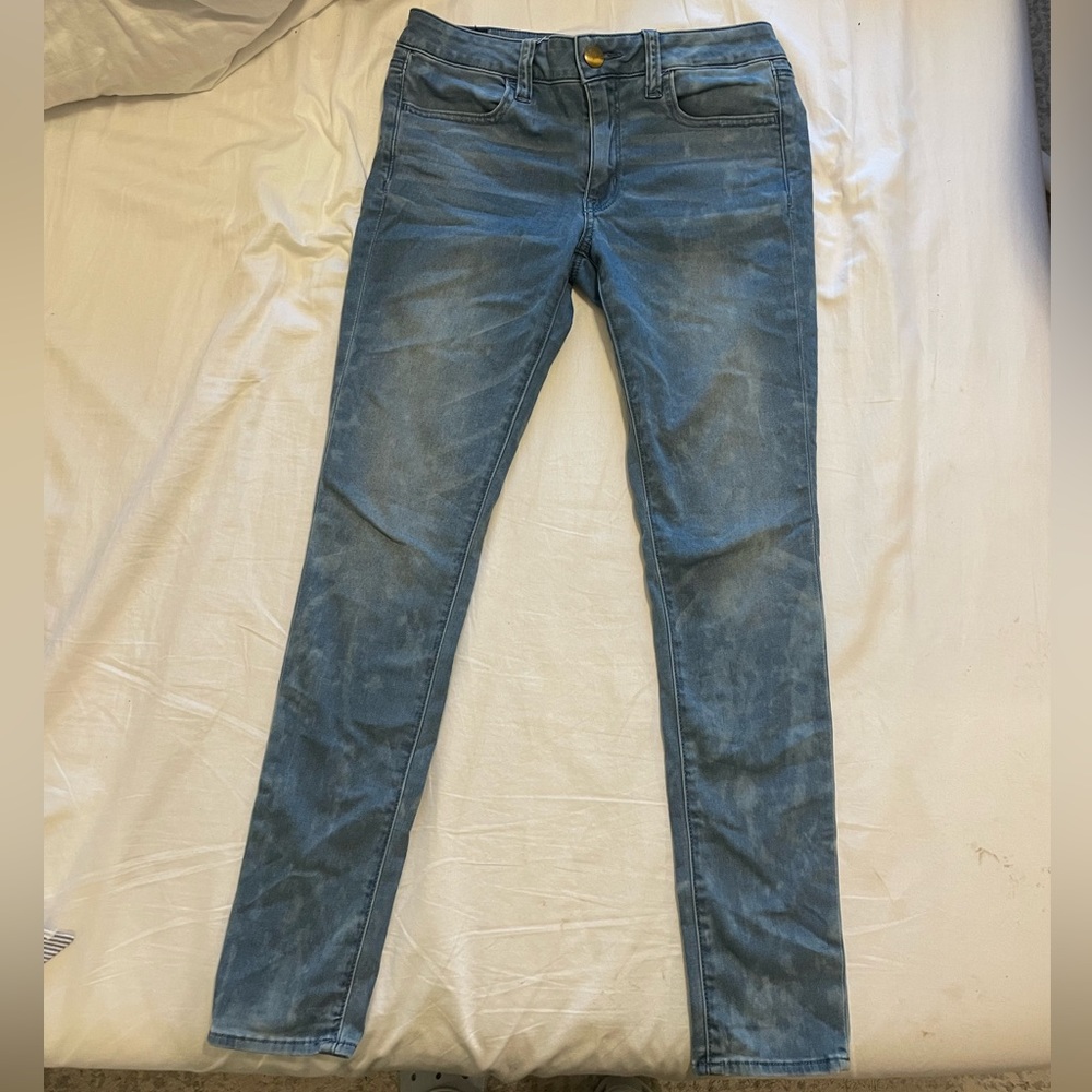 Acid wash american eagle jeggings size 8 regular